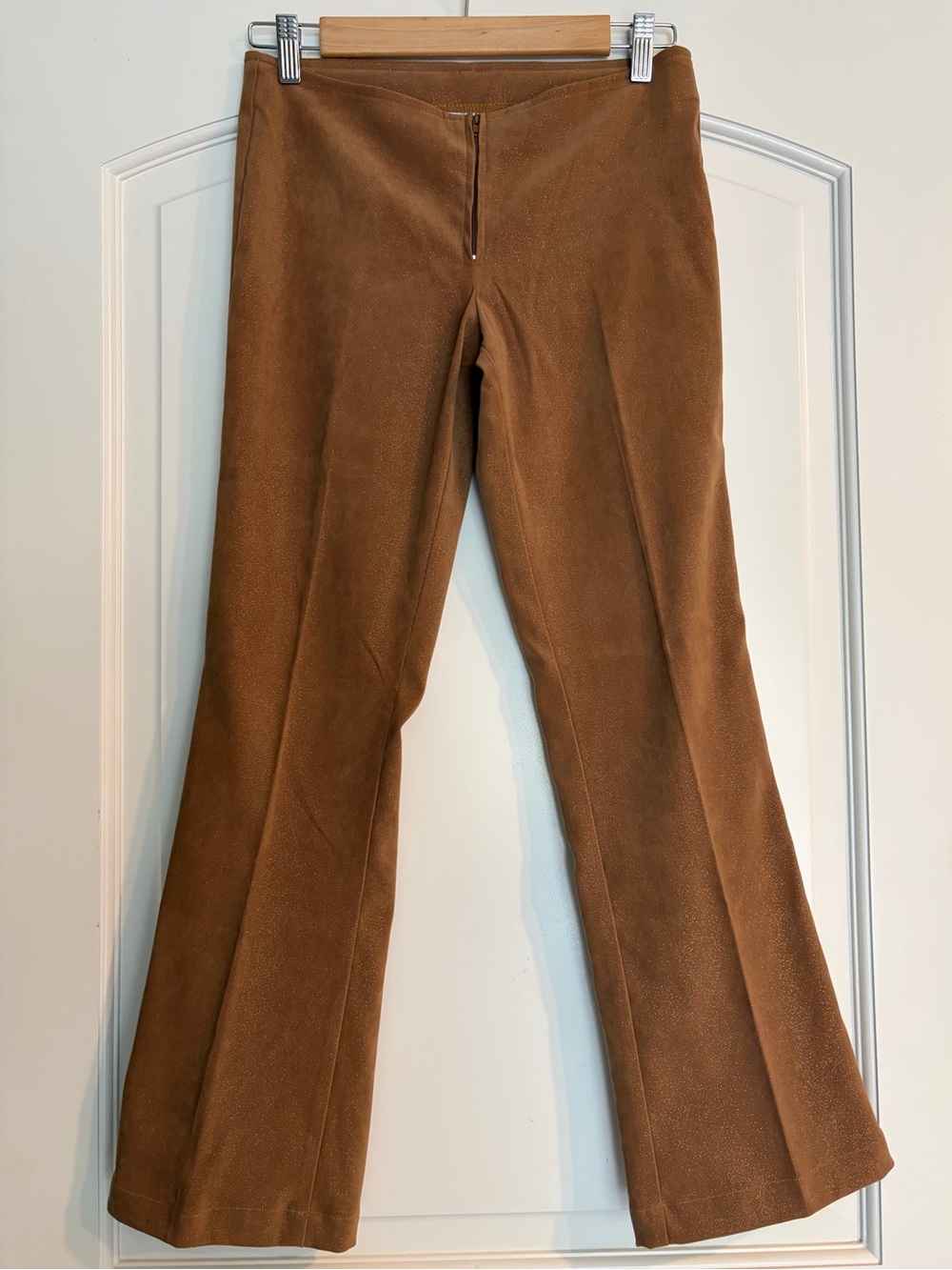 XOXO Y2K Camel Brown Flared Suede-Look Pants Size 3